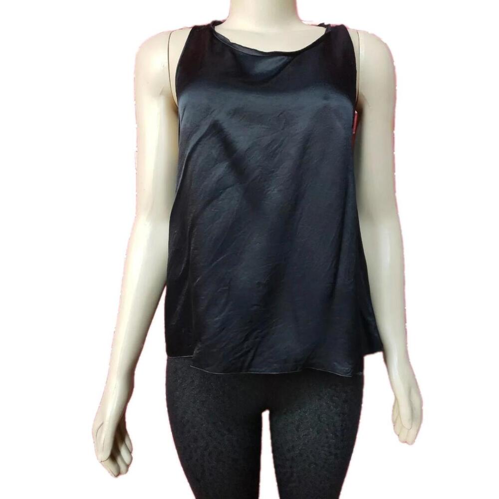 Giada Forte Top Black 100% Viscose Women's blouse Size 2 Sleeveless #W1